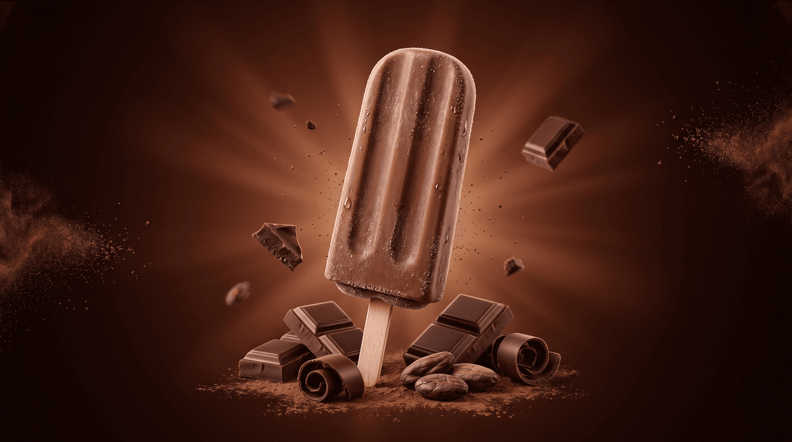 Chocolate candy with cocoa-inspired motifs